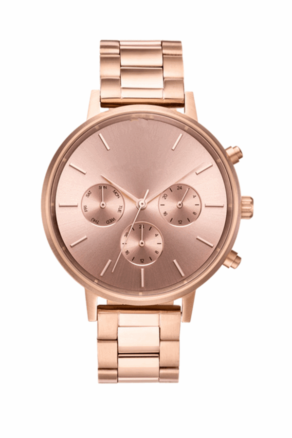 stainless steel rose gold watch