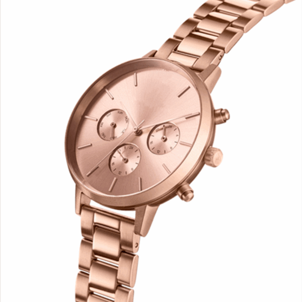 stainless steel rose gold watch