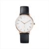 Black leather watch women
