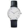 Black leather watch women