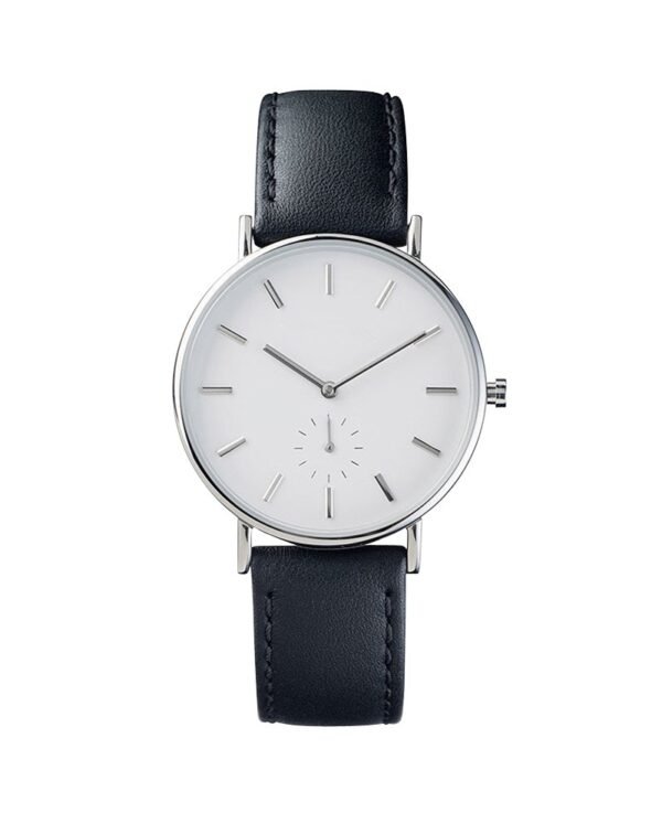 Black leather watch women