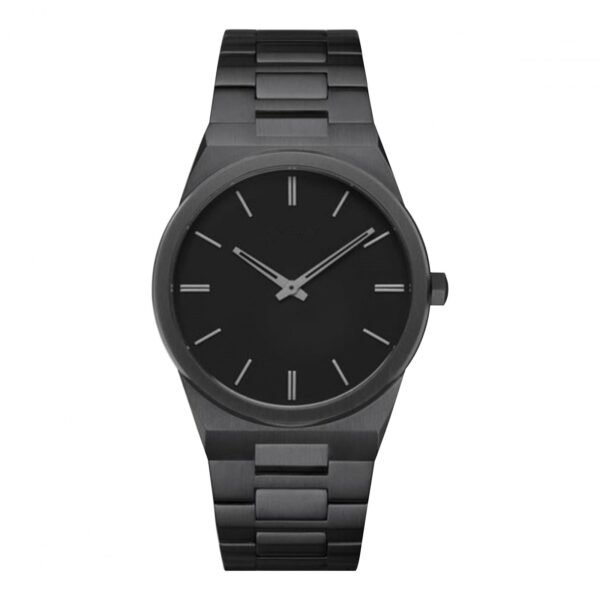 black stainless steel watch