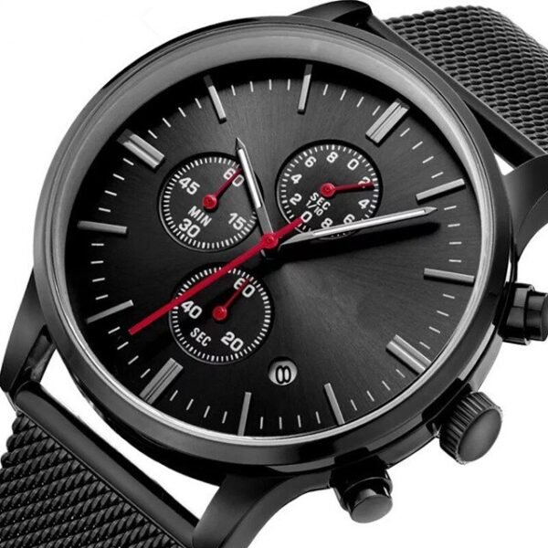 Black chrono watch for men